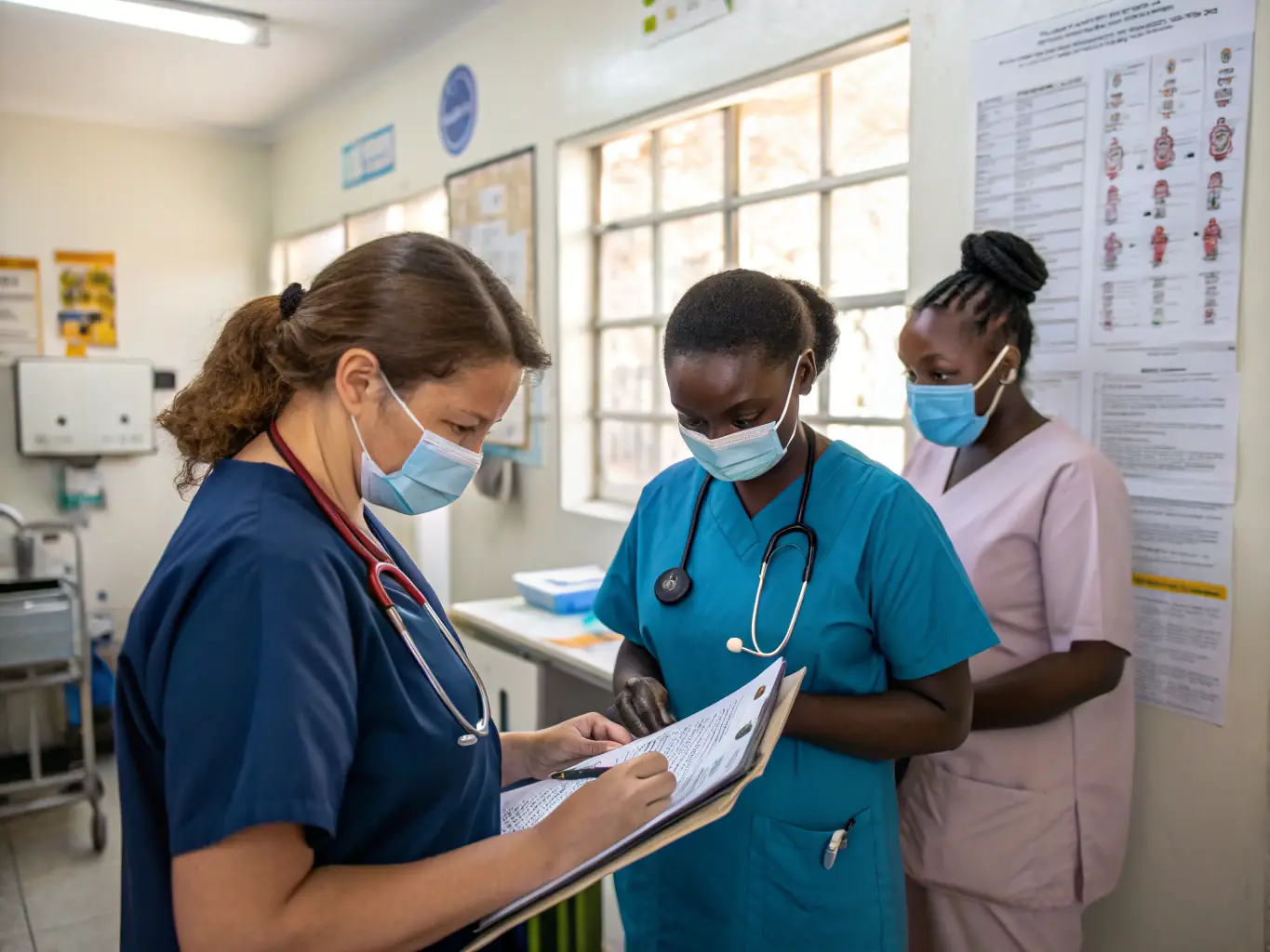 A calming image of a patient receiving a health check-up in a modern clinic in Cyprus, emphasizing the comprehensive health services available through GetVisaNow's medical packages.