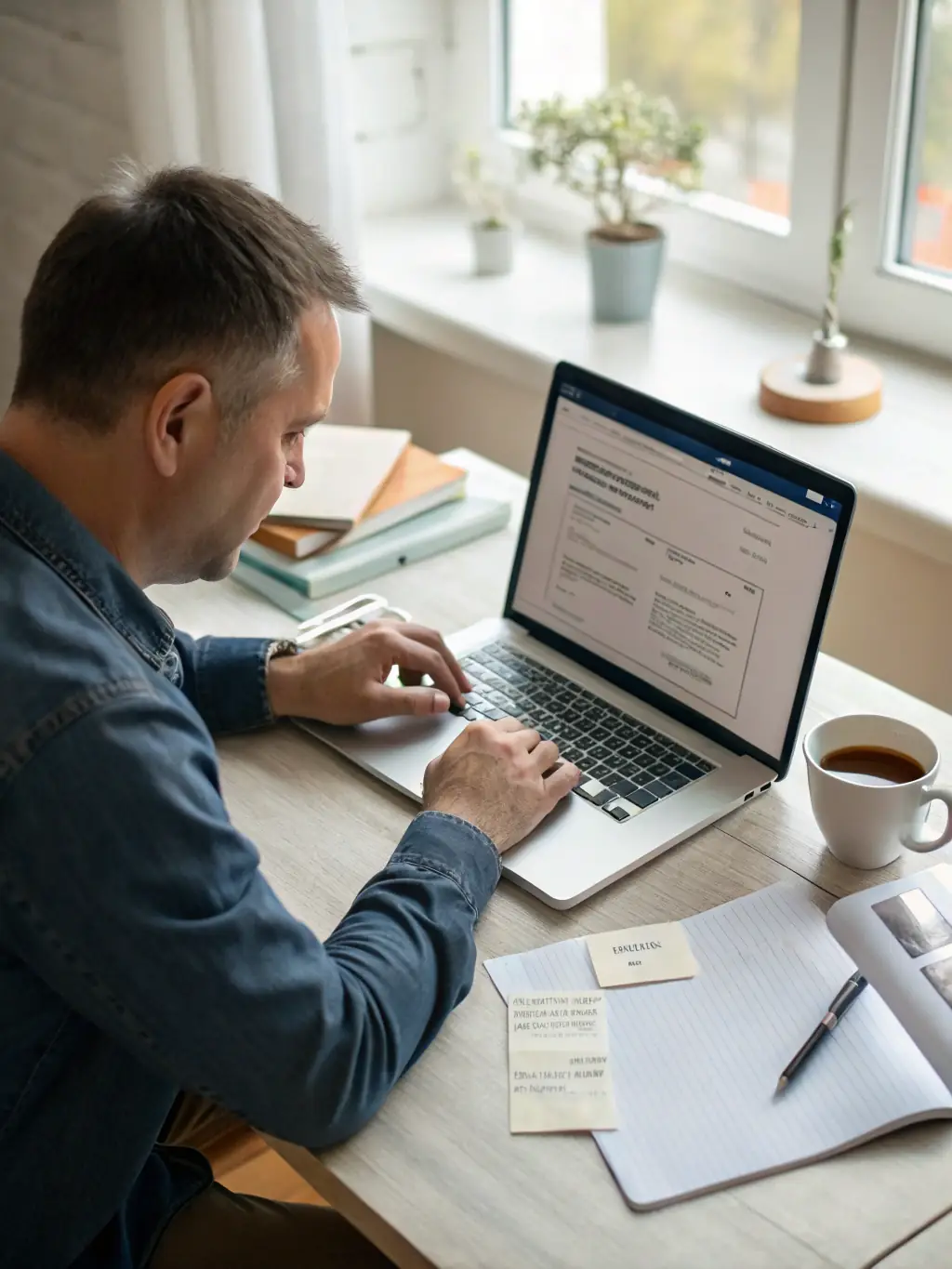 A person filling out a visa application form on a laptop, highlighting the online application process.